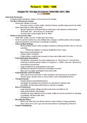 Chapter 10 The Age of Jackson, 1824-1844