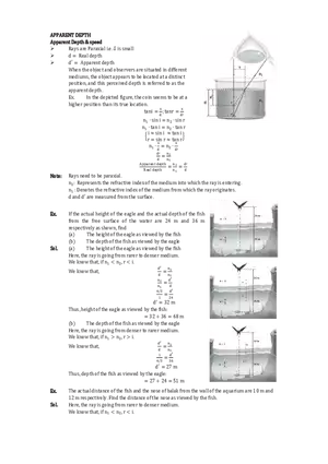Apparent Depth and Speed