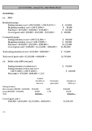 Ch. 8 Valuation of Inventories  A Cost - Basis Approach Accounting, Analysis, and Principles
