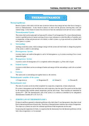 Thermodynamics Notes