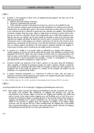 Ch. 8 Valuation of Inventories  A Cost - Basis Approach Codification Exercises