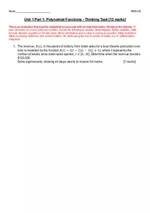 Unit 1 A1 Thinking Task