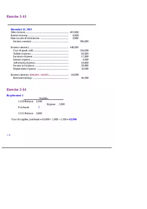Chapter 2 Review of the Accounting Process Exercises 2–13, 2–14