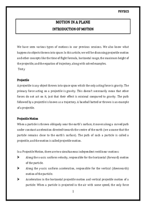 Introduction of Motion