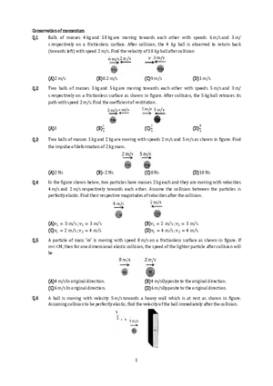 Conservation of Momentum Answers