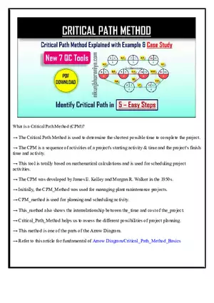 Critical Path Method with Example