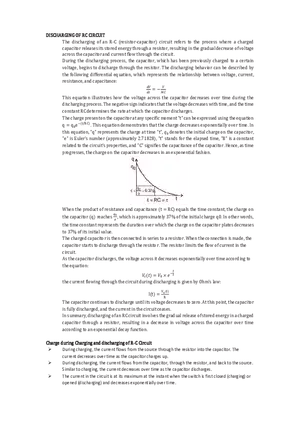 Discharging of RC Circuit
