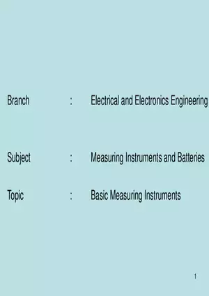 Basic Measuring Instruments