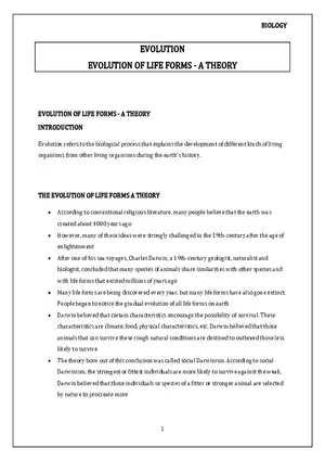 Evolution of Life Forms - A Theory