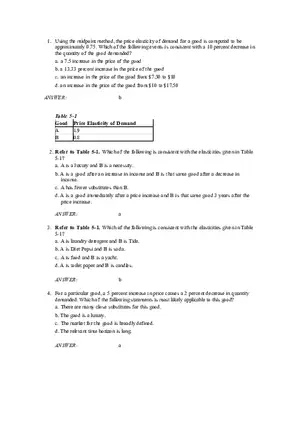Econ Multiple Choice Answer Key