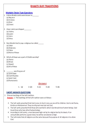 Bhakti-Sufi Traditions