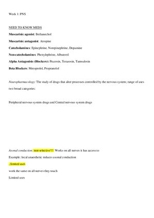 Week 2 Notes PNS Lecture