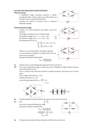 Balanced and Unbalanced Wheatstone Bridge