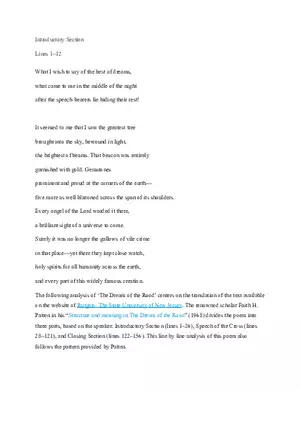 Analysis of Dream of the Rood