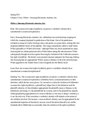 White v. Samsung Electronics America, Inc