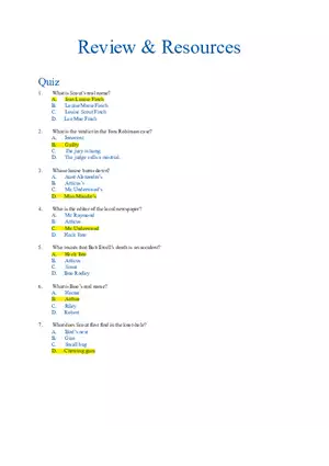 To Kill a Mockingbird Review & Resources