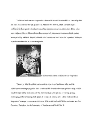 After the World War, Artists Started to Reject Traditional Skills