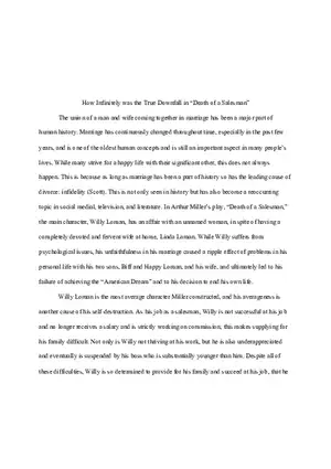 How Infinitely Was the True Downfall in “Death of a Salesman”