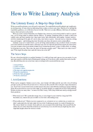 To Kill a Mockingbird How to Write Literary Analysis