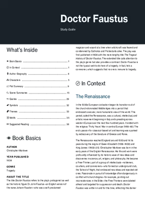 Doctor Faustus Study Guide