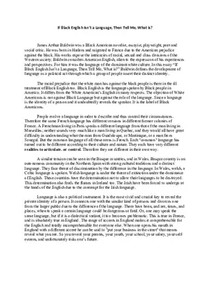 If Black English Isn’t a Language, Then Tell Me, What is