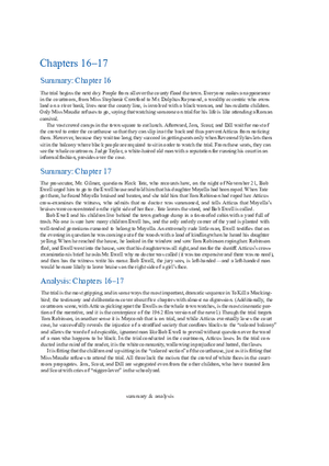 To Kill a Mockingbird Summary & Analysis Ch. 16-17