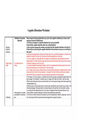 Cognitive Distortions Worksheet