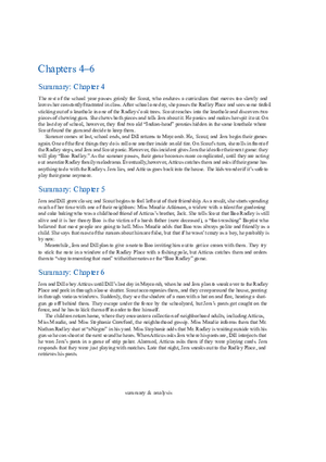To Kill a Mockingbird Summary & Analysis Ch. 4-6