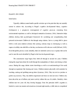 Piaget’s Toy Story