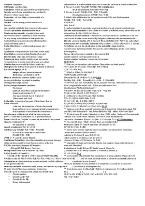 Statistics Exam 1 Cheat Sheet