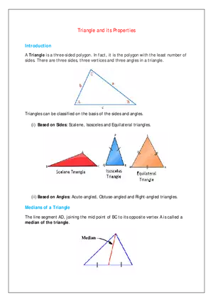Triangle and Its Properties