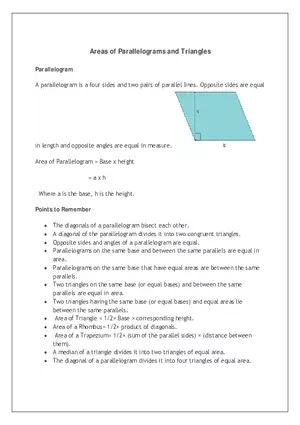 Areas of Parallelograms and Triangles