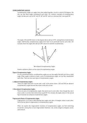 Complementary Angle Identities