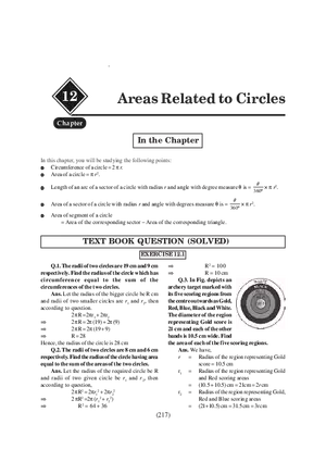 Chapter 12 Areas Related to Circles