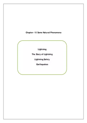 Chapter- 15 Some Natural Phenomena
