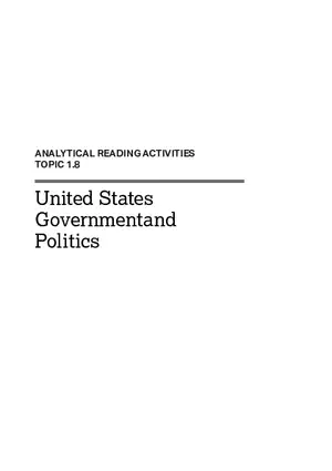 United States Government and Politics Topic 1.8