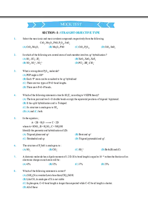 Chemical Bonding Mock Test