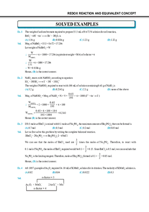 Redox Reaction and Equivalent Concept Solved Examples