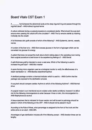 Board Vitals CST Exam 1