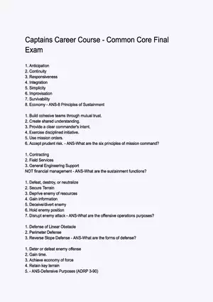 Captains Career Course - Common Core Final Exam