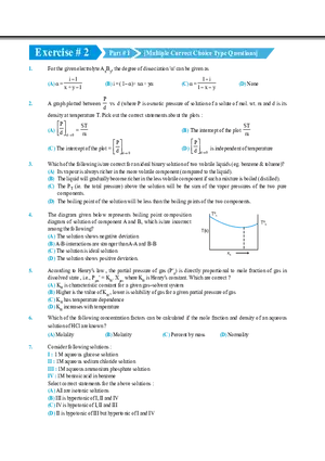 Solution and Colligative Properties Exercise # 2