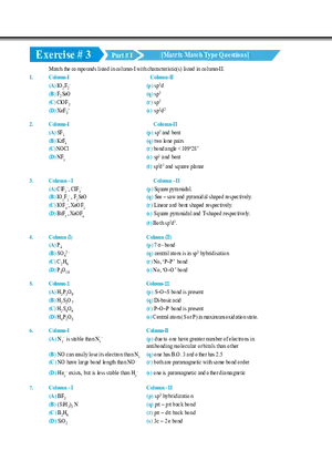 Chemical Bonding Exercise # 3