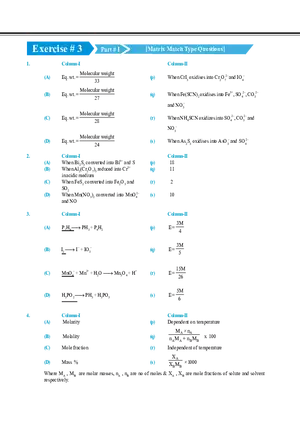 Redox Reaction and Equivalent Concept Exercise # 3