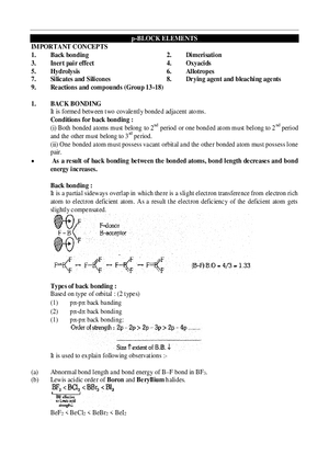 p-Block Elements Exercises