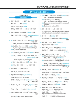 Salt Analysis and Qualitative Analysis