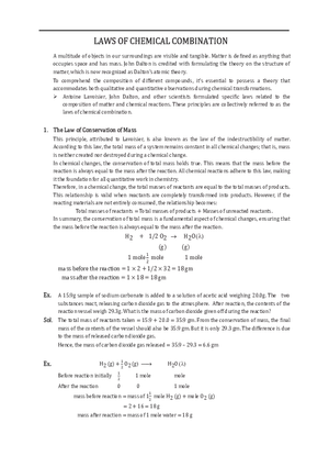 Laws of Chemical Combination