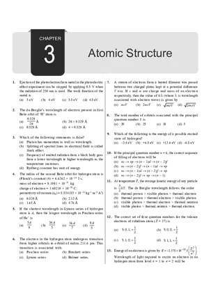 Chapter 3 Atomic Structure Answers