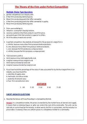 The Theory of the Firm under Perfect Competition