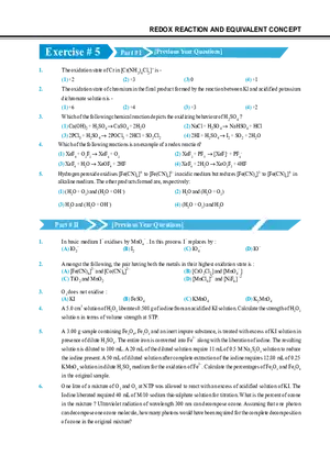 Redox Reaction and Equivalent Concept Exercise # 5