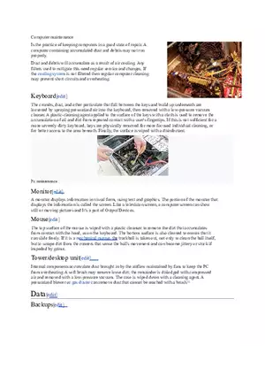 Computer Maintenance